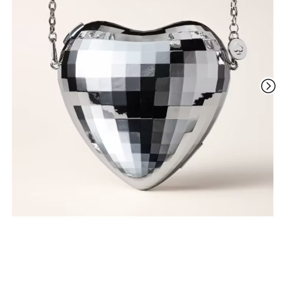 Kate Spade X Target Silver Heart-Shaped Disco Ball Crossbody Bag purse